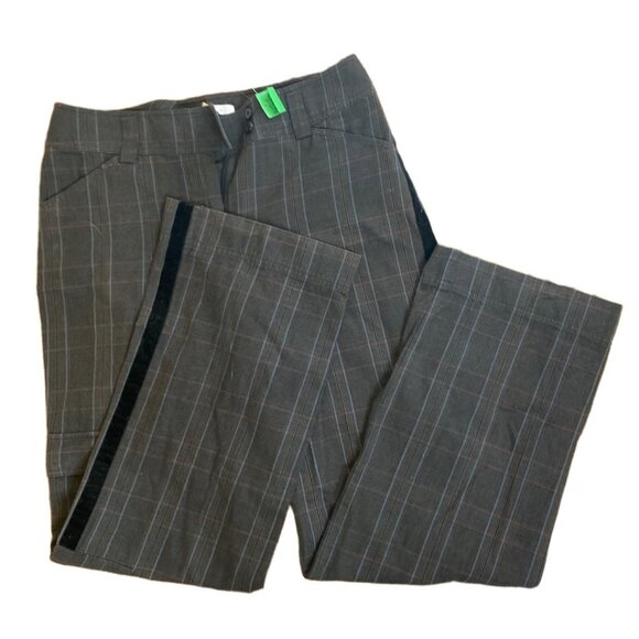 Cabi Womens Plaid Pants Size 2 Gray 100% Cotton Straight Leg Stylish Comfortable - Picture 1 of 5